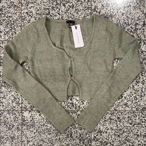 Dynamit Cropped Sage Cardigan Size S NWT